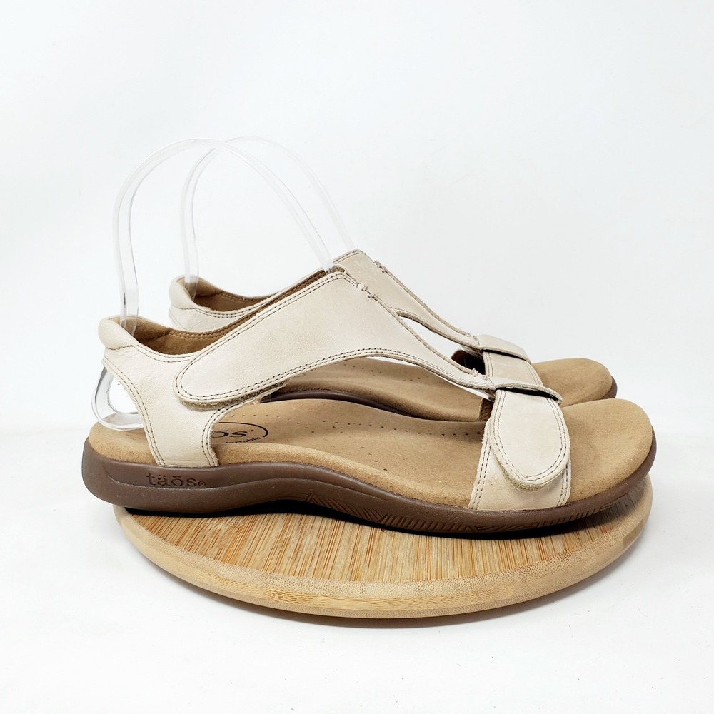 Taos The Show Sandals Womens 7 Leather Comfort Adjustable T Strap Shoes - Picture 7 of 13